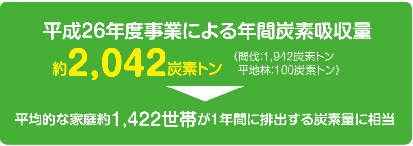 平成26年度事業による年間炭素吸収量