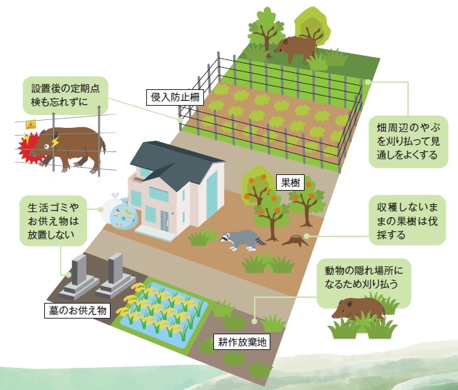 野生鳥獣の侵入を防ごう