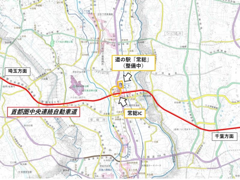 道の駅常総周辺図