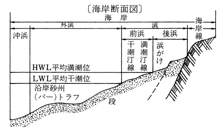 海岸の断面