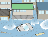 濁流のイラスト