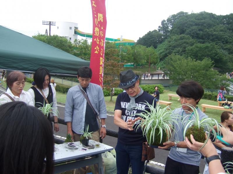 大子広域公園の緑化祭こけ玉づくりの写真