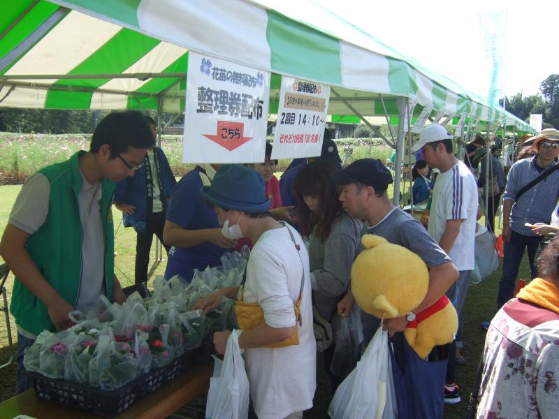 偕楽園公園の緑化祭花苗無料配布の写真