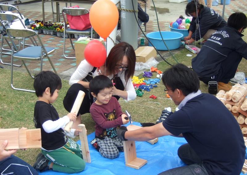 笠間芸術の森公園緑化祭の木工教室の写真