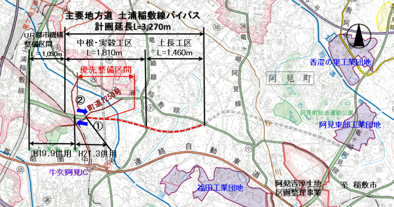 土浦稲敷線位置図