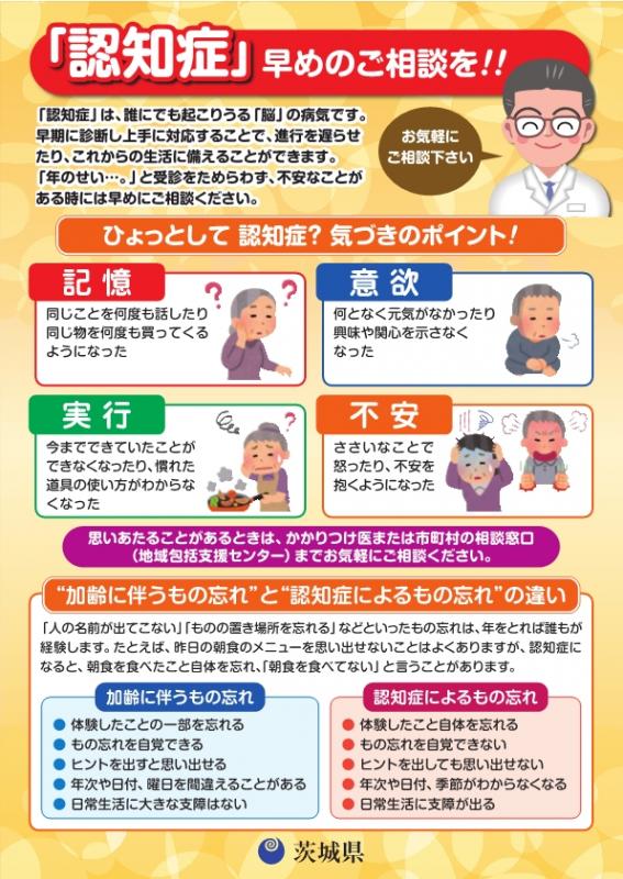 認知症早期相談を勧めるチラシ