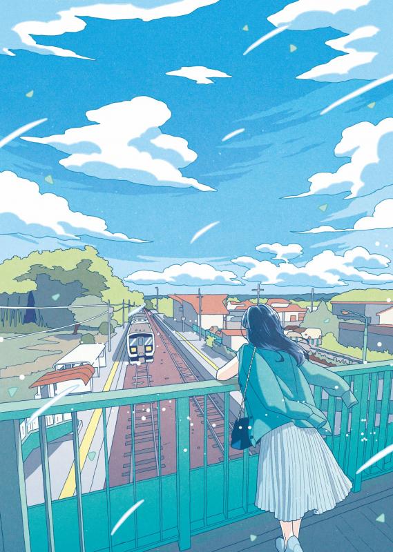 玉川村駅のイメージイラスト