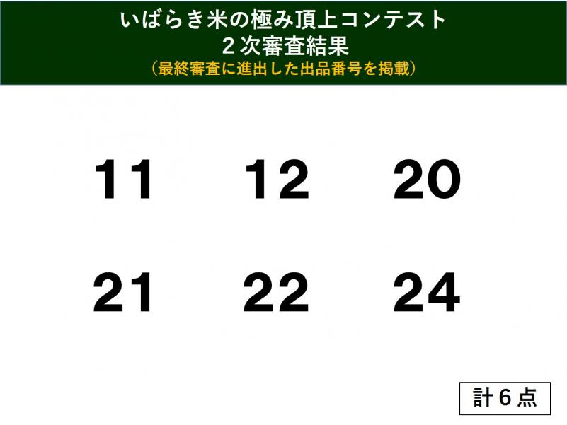 米の極み2次審査結果